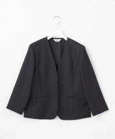 J.PRESS LADIES 【セットアップ対応・洗える・UVケア・速乾】 OXIJEWELストレッチ ノーカラー ジャケット