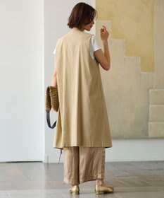 自由区 L 【洗える】テンセルリネンストレッチ ジレ