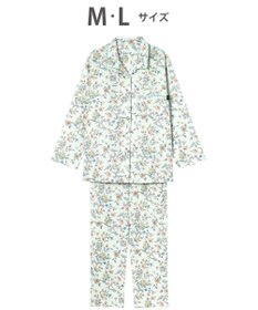WACOAL ワコール_リラックス＆スリープ パジャマ 綿100%(本体) サテン 長袖 長ズボン ミントン レディース NDX555 /ワコール