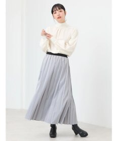 earth music&ecology サテンプリーツスカート