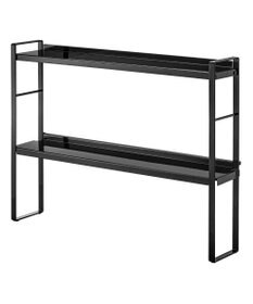 tower コンロ奥隙間ラック タワー 2段 ブラック