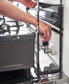 tower コンロ奥隙間ラック タワー 2段 ブラック