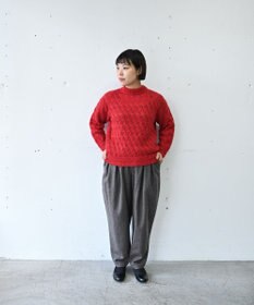 muuc 〈高品質シルク＆アンゴラモヘア〉模様編み ボトルネックセーター