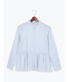 Te chichi パール釦スタンドフリルペプラムブラウス