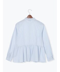 Te chichi パール釦スタンドフリルペプラムブラウス