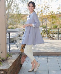 Tiaclasse L 【新色追加】バンドカラーシャツチュニックブラウス