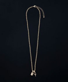 WEGO Mラインストーンダブルモチーフネックレス