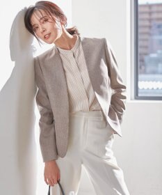 23区 L ハウンドトゥースプリント スタンドカラー ブラウス