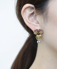 monshiro 【パール】ビオラ イヤリング（レッド）