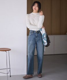 ANY L 【洗濯機可/ウエストゴム/ストレッチ】ワイドデニムパンツ