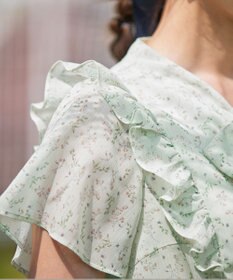 Tiaclasse 【洗える】花柄ボウタイフレアワンピース