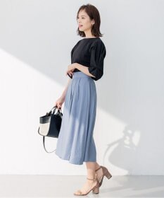 組曲 【セットアップ対応・ウエストゴム仕様】ニュアンスシフォン スカート