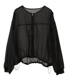 AMERICAN HOLIC ノーカラーシアーＺＩＰブルゾン