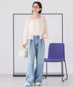 AMERICAN HOLIC ノーカラーシアーＺＩＰブルゾン