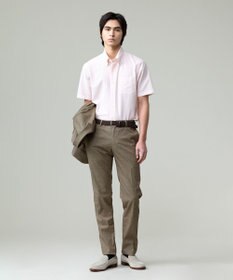 J.PRESS MEN 感動！？上品な見た目に着心地抜群なセットアップ【MECHANICAL】【超軽量 / 清涼感 / 洗える】ハイパワーストレッチ リネンルックパンツ