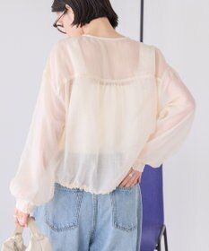 AMERICAN HOLIC ノーカラーシアーＺＩＰブルゾン