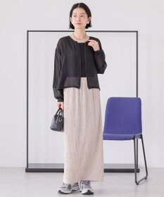 AMERICAN HOLIC ノーカラーシアーＺＩＰブルゾン