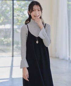 Tiaclasse 【洗える】スパンコールハイネックリブニットトップス