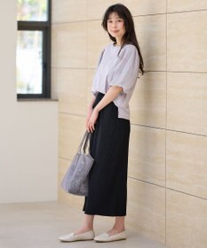 ANY 【洗濯機可】プリーツジャージタイトスカート