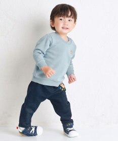 MIKI HOUSE HOT BISCUITS 【70-120cm】【Everyday Series】ワンポイント くすみカラー裏毛パイルトレーナー