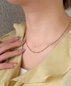 Phoebe 〈金属アレルギー対応〉ポイントチェーンステーションネックレス/ゴールド