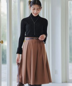 Tiaclasse 【洗える】スパンコールハイネックリブニットトップス