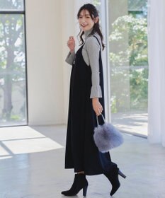 Tiaclasse 【洗える】スパンコールハイネックリブニットトップス