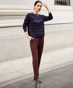 自由区 L コットンウールハイゲージボーダー ニット