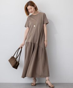 23区 L 【Oggi8月号掲載/接触冷感/洗える】ツイストコットンプレーティング ティアードワンピース