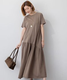 23区 L 【Oggi8月号掲載/接触冷感/洗える】ツイストコットンプレーティング ティアードワンピース