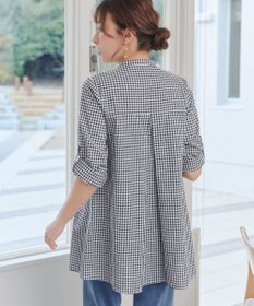 Tiaclasse L 【新色追加】バンドカラーシャツチュニックブラウス