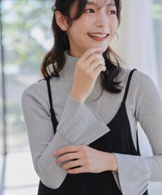 Tiaclasse 【洗える】スパンコールハイネックリブニットトップス