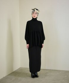 #Newans 【洗濯機可能/セットアップ】ナローシルエットエアリースカート