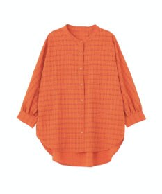 Green Parks シアーチェック７分袖シャツ