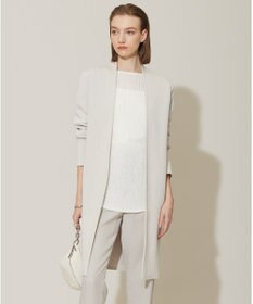 ICB 【洗える】コットンアセテートスムース ロングニットアウター