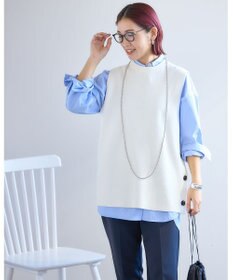 UNFILO 【洗える】サイドボタンニットベスト