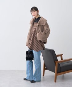 earth music&ecology ファーショートブルゾン