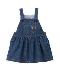 MIKI HOUSE HOT BISCUITS ワンポイントデニムジャンパースカート＆ワンポイントトレーナーギフトセット【BOX付き】