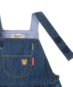 MIKI HOUSE HOT BISCUITS ワンポイントデニムジャンパースカート＆ワンポイントトレーナーギフトセット【BOX付き】