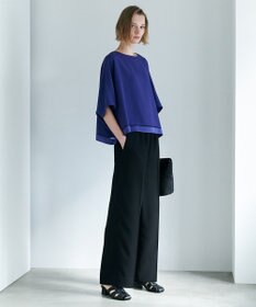 ICB 【WEB限定カラーあり】 FluidBackSatin クロップドブラウス