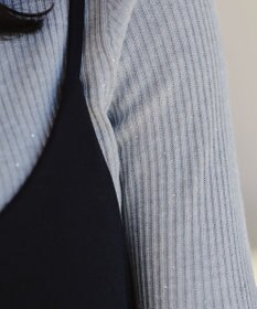 Tiaclasse 【洗える】スパンコールハイネックリブニットトップス