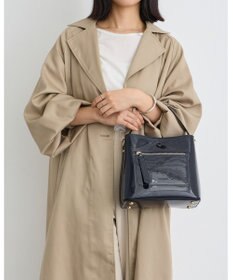 MioFIRANO スクエアエナメルハンドバッグ 2WAY　FIRANO フィラノ