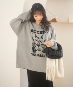 WEGO 【新色追加/ユニセックス着用ITEM/SMLサイズ展開】ジャガードグラフィックプルオーバー（LS）