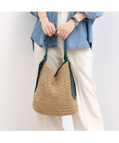 UNBILLION カシュカシュ cachecache / 下がりグログラン地柄編みトート カゴバッグ