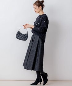 組曲 【WEB限定】パール釦ケーブル ニット