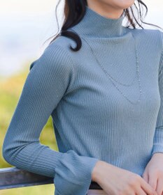 Tiaclasse 【洗える】スパンコールハイネックリブニットトップス