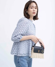 組曲 S 【WEB限定】フラワーレース ペプラムトップス