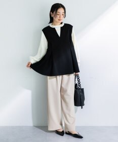 Green Parks 楽ちんリップルワイドパンツ