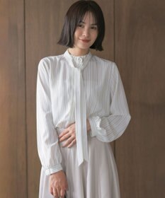 組曲 S 【WEB限定】ライトデシン フリルボウタイブラウス