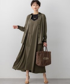 23区 【見上愛さん着用/洗える】スエーディーサテン キャミソール ワンピース